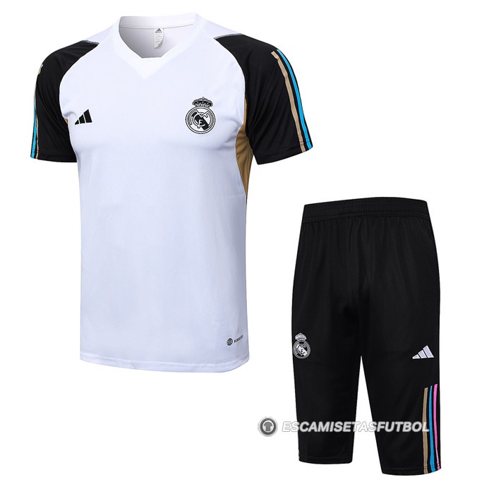 Chandal del Real Madrid Manga Corta 23-24 Blanco - Pantalon Corto